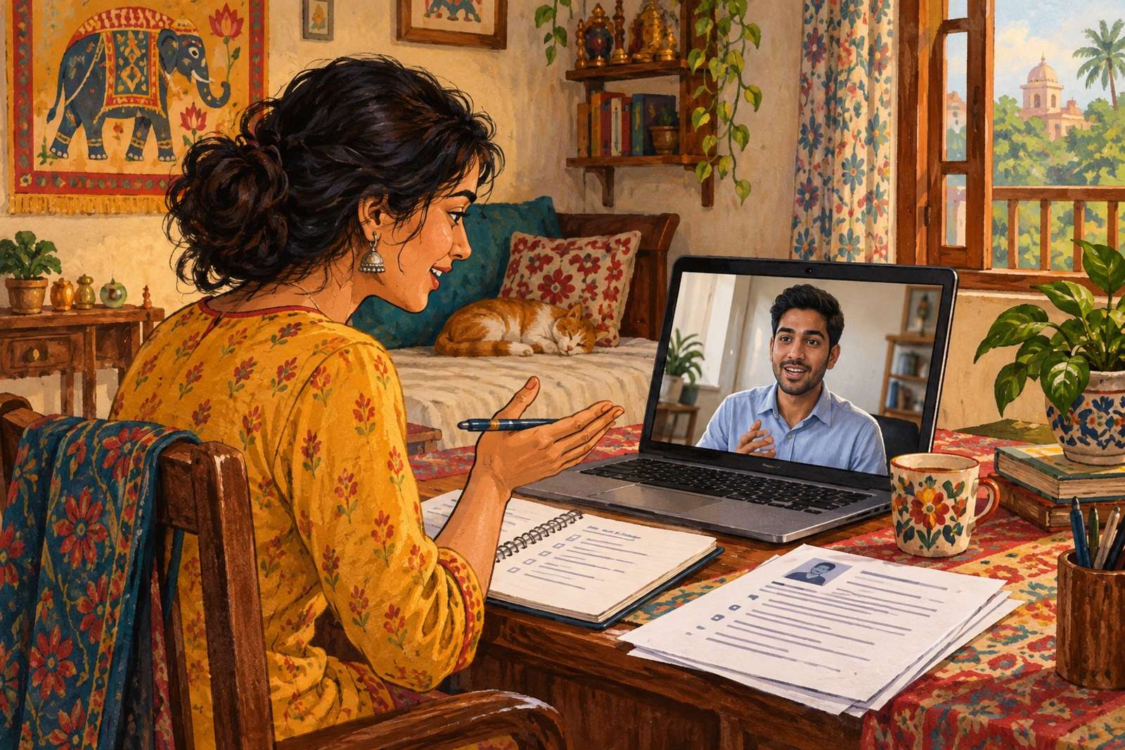 Illustration of Interview Rehearsal: Use your relevant experience to run a mock interview and give specific, constructive feedback.